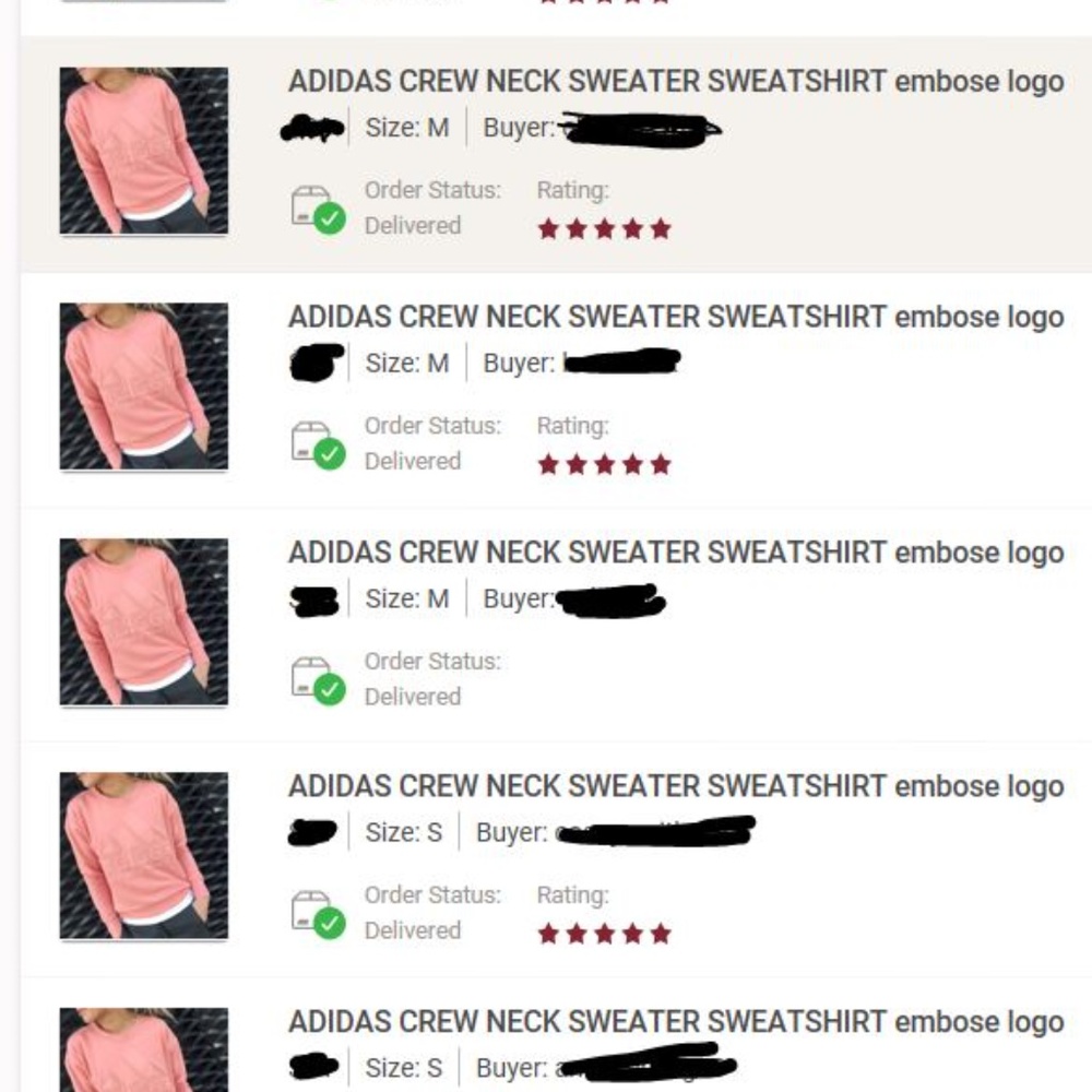 ADIDAS CREW NECK SWEATER SWEATSHIRT embose logo - Picture 7 of 8